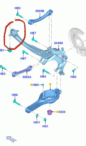 Цапфа - поворотний кулак задній, лівий EJ7Z5A969B FORD