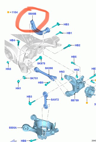 Важіль підвіски задній правий FR3Z5500C FORD