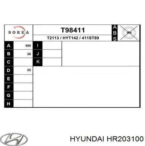 Піввісь передня ліва HR203100 HYUNDAI