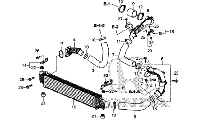Радіатор интеркуллера 197106A0A11 HONDA