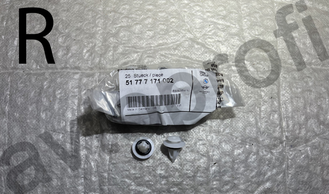 Пістон (кліп) кріплення підкрилки переднього крила 51777171002 BMW