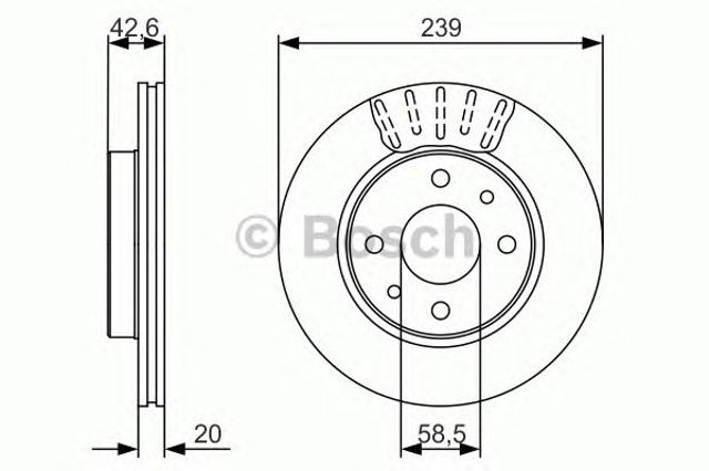 Гальмо дискове переднє 0986479082 BOSCH