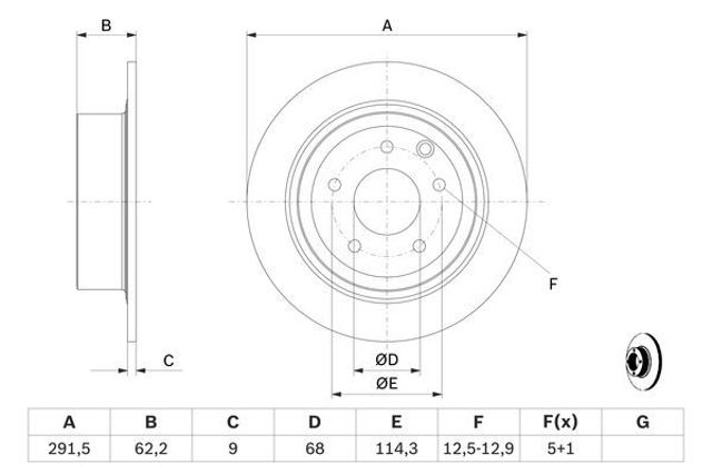 Задні дискові гальма 0986479362 BOSCH