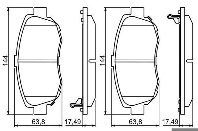 Колодки гальмівні дискові комплект 0986494211 BOSCH