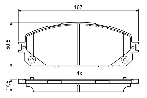 Передні гальмівні колодки 0986495404 BOSCH