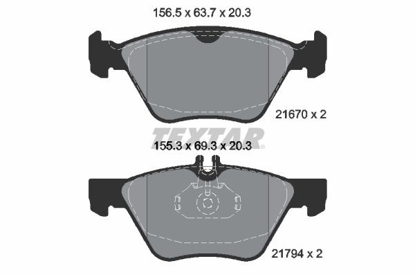 Колодки передні 2167001 TEXTAR