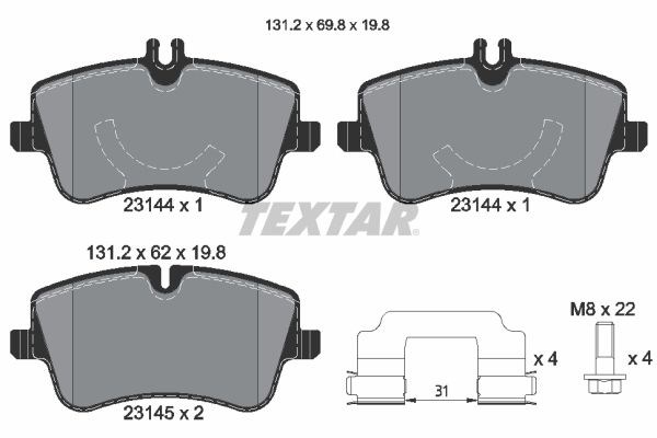 Колодки передні 2314401 TEXTAR