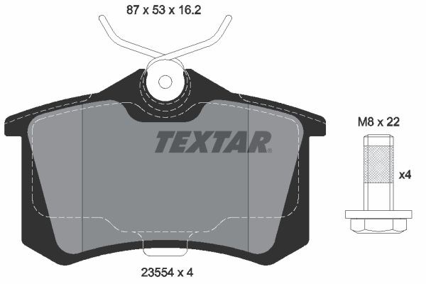 Задні колодки 2355406 TEXTAR