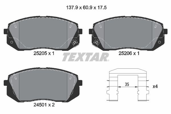 Тормозні колодки 2520501 TEXTAR