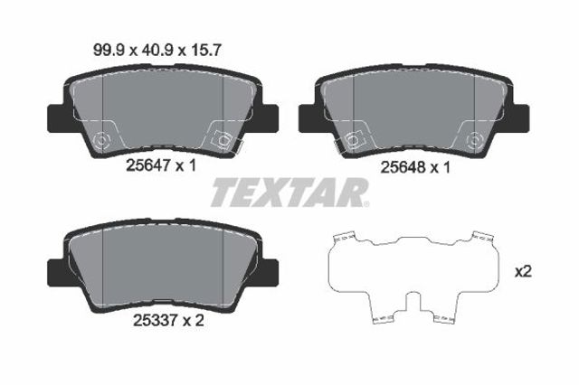 Задні колодки 2564701 TEXTAR