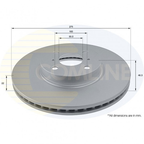 Диск переднього гальма ADC01142V COMLINE