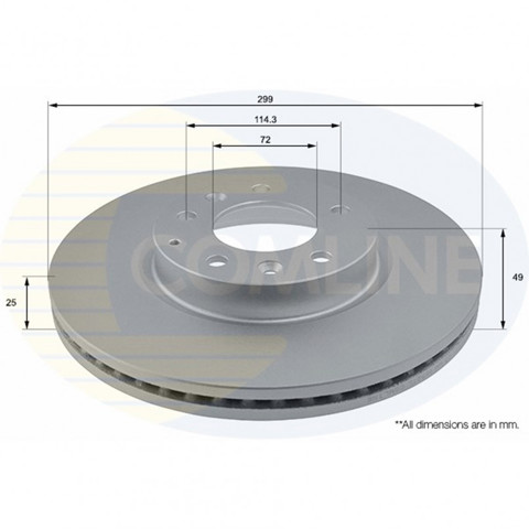 Гальмо дискове переднє ADC0469V COMLINE