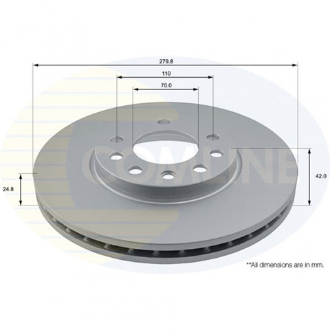 Гальмо дискове переднє ADC1113V COMLINE