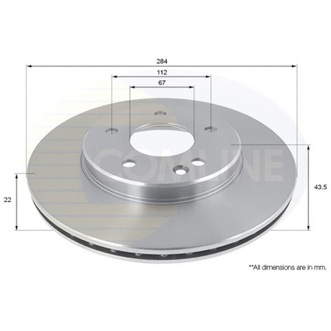 Гальмо дискове переднє ADC1602V COMLINE