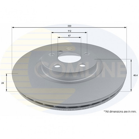 Гальмо дискове переднє ADC2804V COMLINE