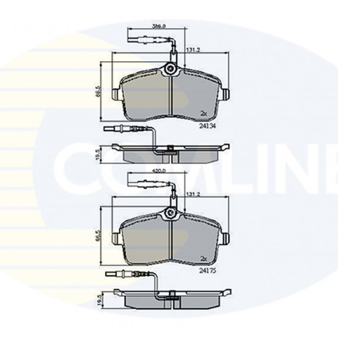 Передні гальмівні колодки CBP11250 COMLINE