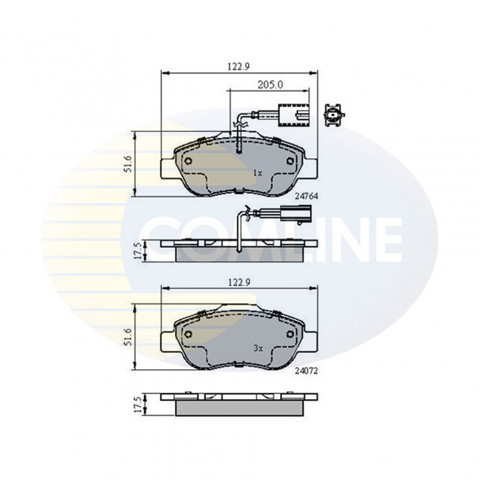 Колодки передні CBP11600 COMLINE