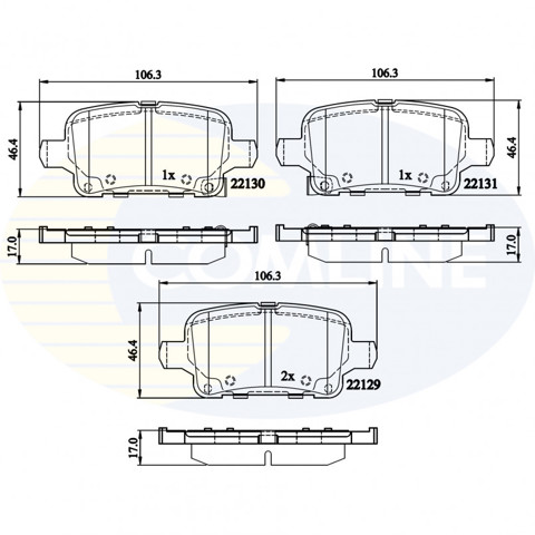 Комплект задніх колодок CBP32307 COMLINE