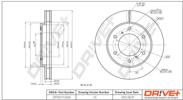 Диск гальмівний передній DP1010110569 DR!VE+