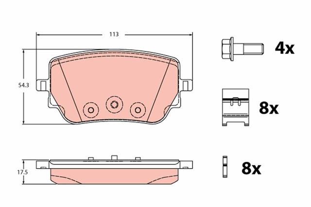 Задні гальмівні колодки GDB2331 TRW