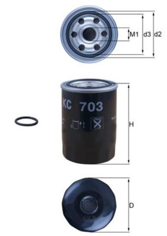 Фільтр паливний KC703D MAHLE