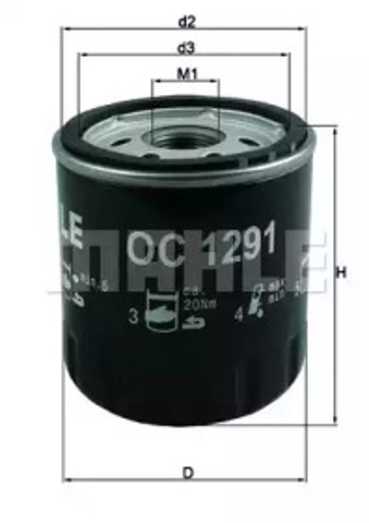 Фільтр відцентровий очищення масла OC1291 MAHLE