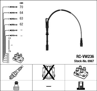 Дріт високовольтні, комплект RCVW236 NGK