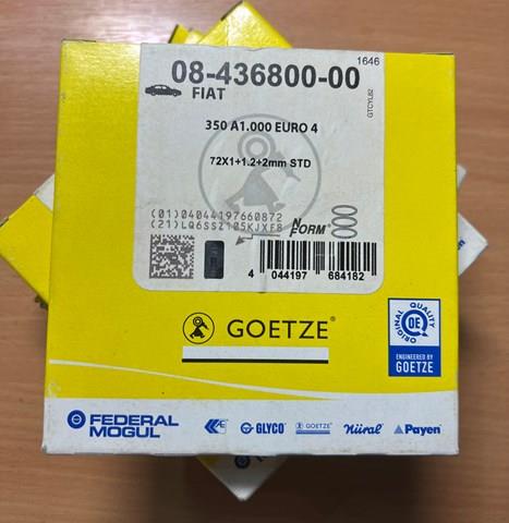 Кільця поршневі на 1 циліндр, STD. 0843680000 GOETZE