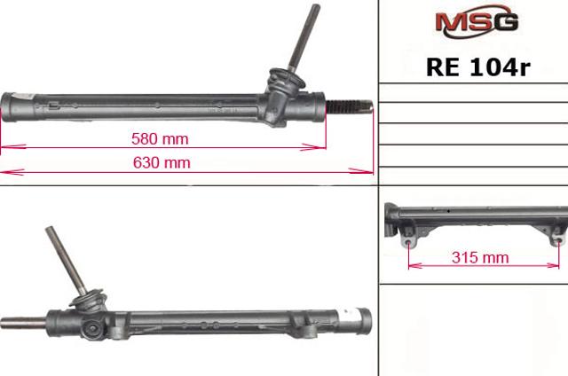 Рейковий рульовий механізм RE104R MSG Rebuilding