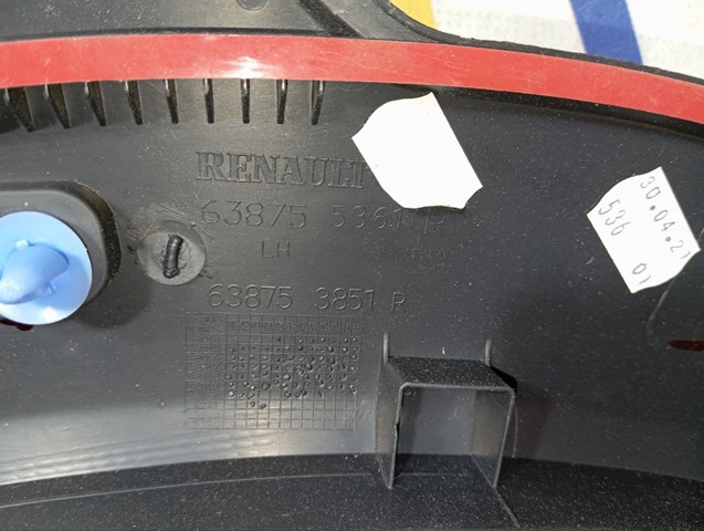 Розширювач/накладка арки заднього крила, лівий 638755361R RENAULT