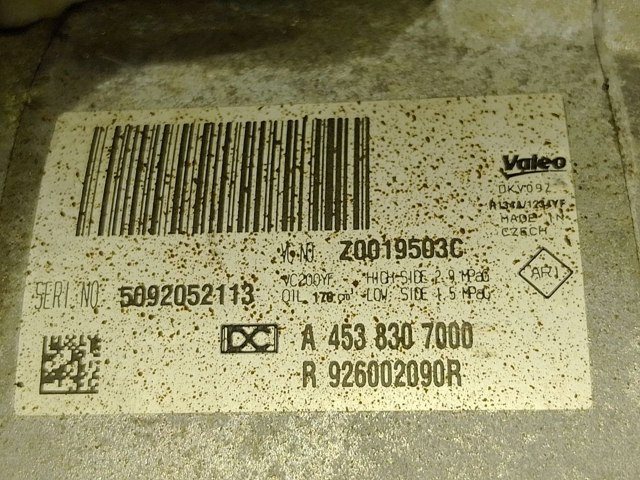 Компресор холодоагенту 926002090R RENAULT