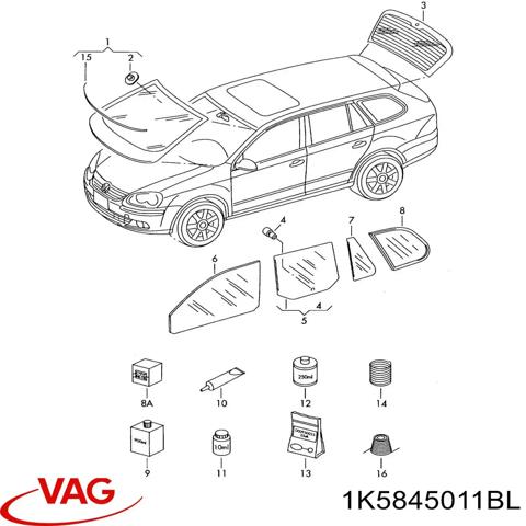Скло лобове 1K5845011BL VAG