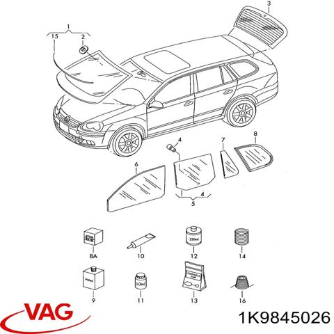 Вікно задніх дверей 1K9845026 VAG
