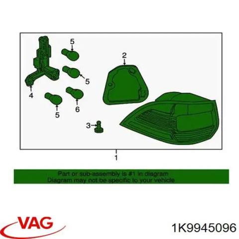 Задній правий стоп 1K9945096 VAG
