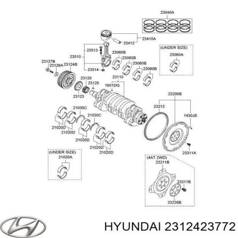 Шків колінчастого вала 2312423772 HYUNDAI