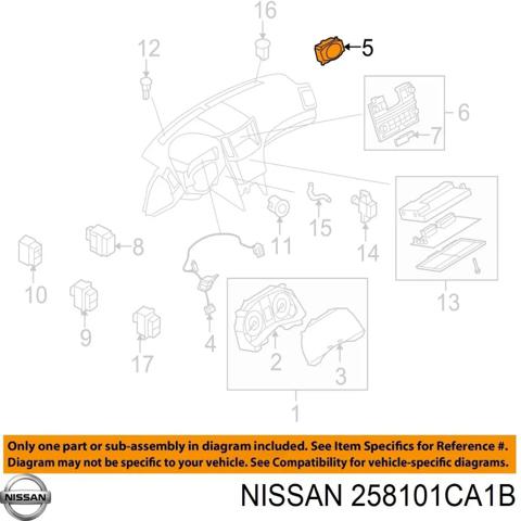 Годинник салонний 258101CA1B NISSAN