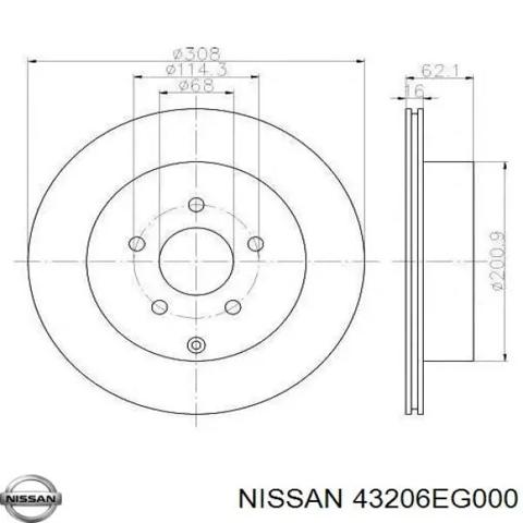 Диск гальмівний задній 43206EG000 NISSAN