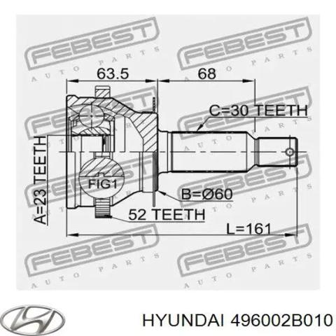 Напіввісь задня 496002B010 HYUNDAI