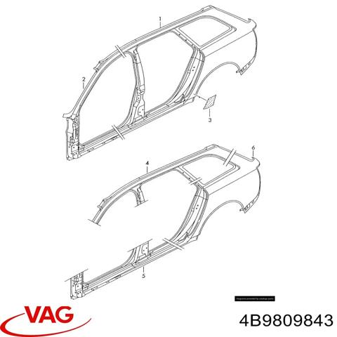 Бічна частина задня ліва 4B9809843 VAG