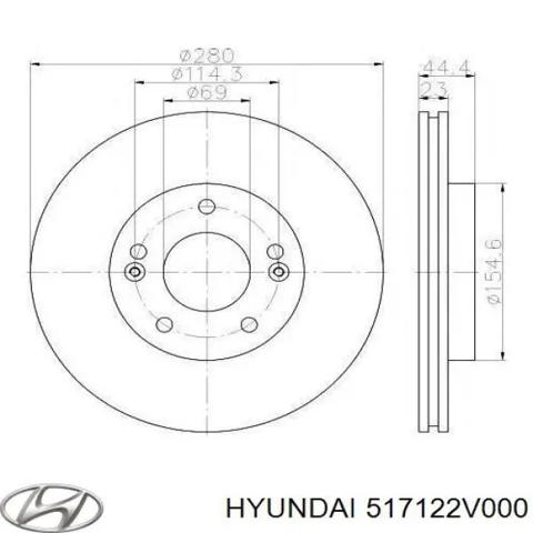 Диск гальмівний передній 517122V000 HYUNDAI