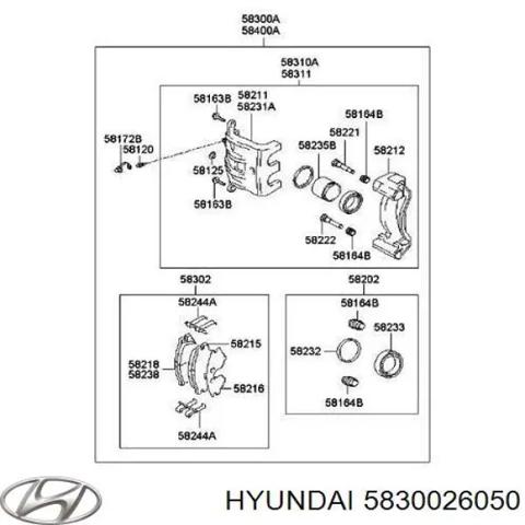 Задній гальмівний супорт лівий 5830026050 HYUNDAI