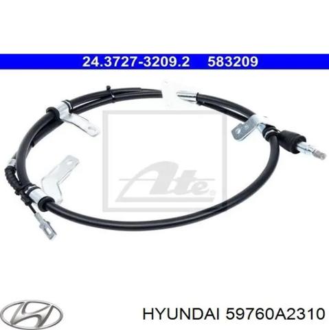 Трос ручника задній лівий 59760A2310 HYUNDAI