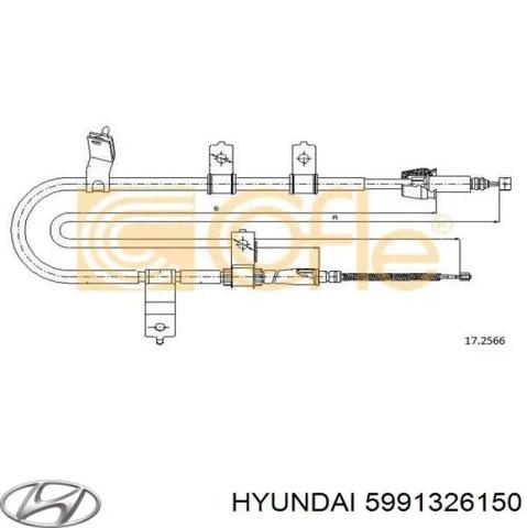Трос ручного гальма задній, правий 5991326150 HYUNDAI