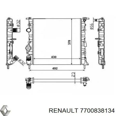 Радіатор основний 7700838134 RENAULT