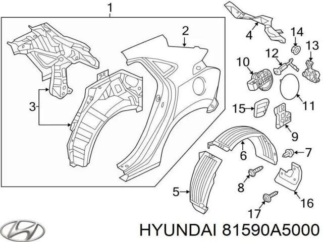 Мотор-привід відкриття лючка бака 81590A5000 HYUNDAI