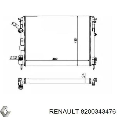 Радіатор водяний 8200343476 RENAULT