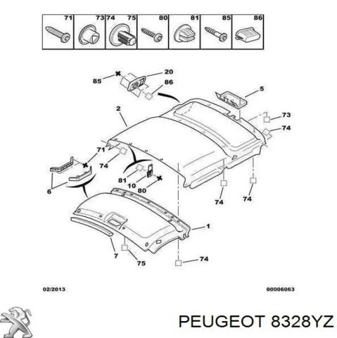Оббивка даху (стеля) 8328YZ PEUGEOT