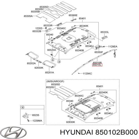 Подушка безпеки, шторка бічна, ліва, AIRBAG 850102B000 HYUNDAI