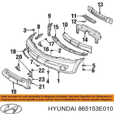 Кронштейн бампера переднього, зовнішній лівий 865153E010 HYUNDAI