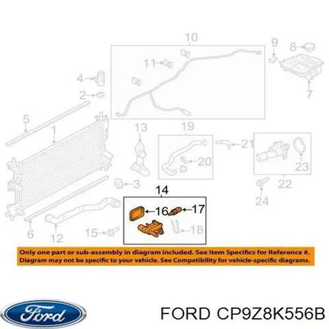 Водяний патрубок CP9Z8K556B FORD